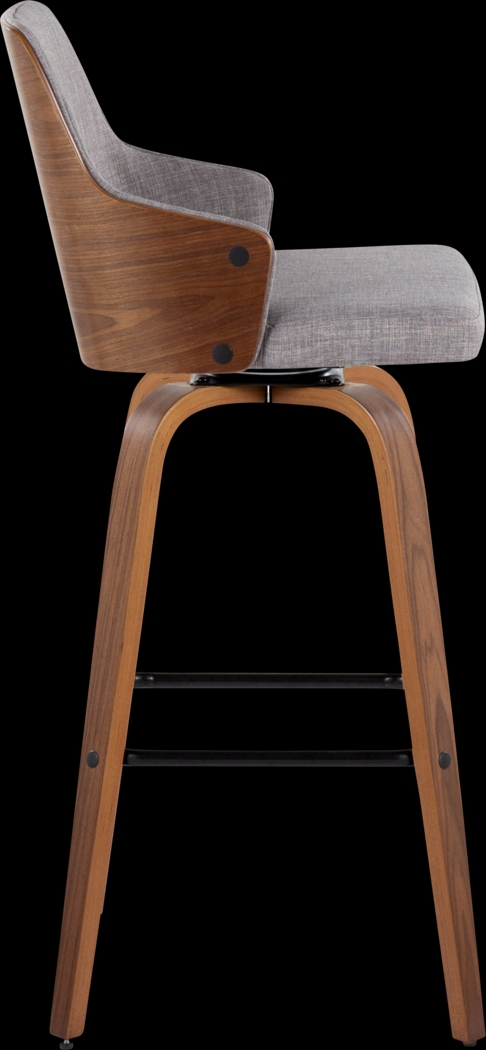 Zennia Gray Swivel Barstool, Set of 2 - Thumbnail - Image 4