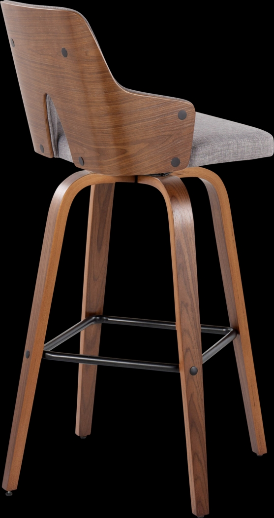 Zennia Gray Swivel Barstool, Set of 2 - Thumbnail - Image 5