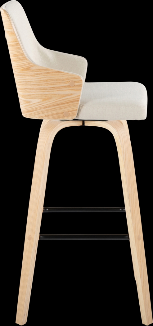 Zennia II Cream Swivel Barstool, Set of 2 - Thumbnail - Image 4