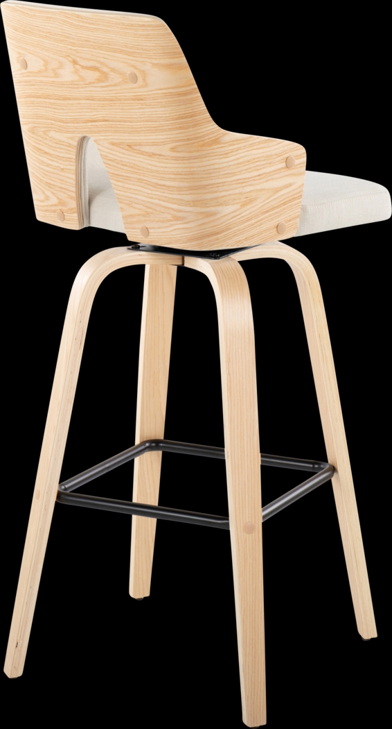 Zennia II Cream Swivel Barstool, Set of 2 - Thumbnail - Image 5