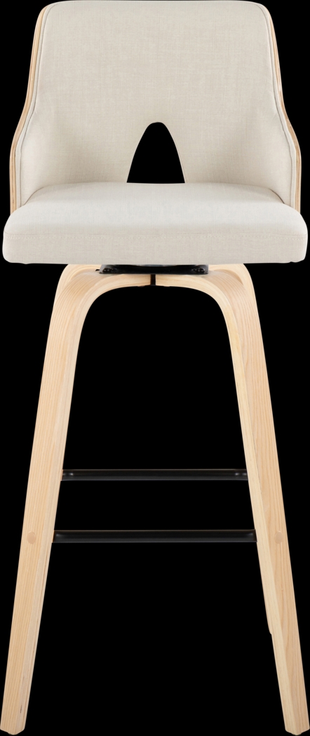 Zennia II Cream Swivel Barstool, Set of 2 - Thumbnail - Image 7