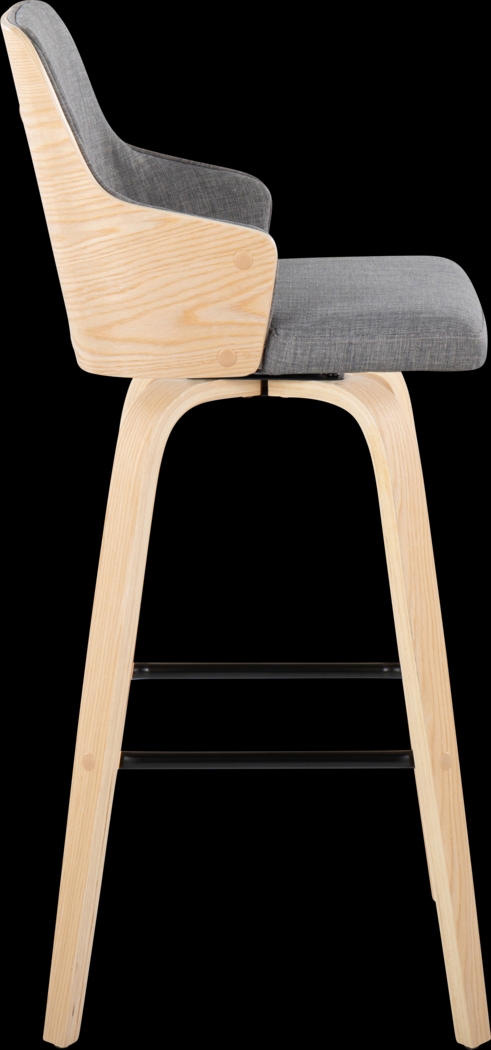 Zennia II Gray Swivel Barstool, Set of 2 - Thumbnail - Image 4