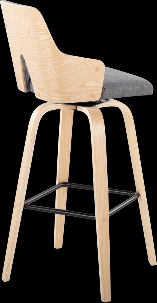 Zennia II Gray Swivel Barstool, Set of 2 - Thumbnail - Image 5