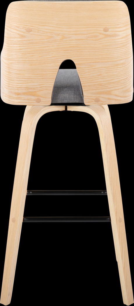 Zennia II Gray Swivel Barstool, Set of 2 - Thumbnail - Image 6