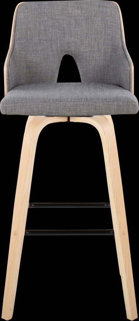 Zennia II Gray Swivel Barstool, Set of 2 - Thumbnail - Image 7