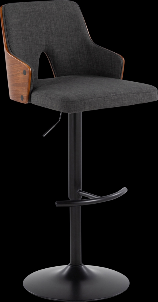 Zennia III Charcoal Adjustable Barstool, Set of 2 - Thumbnail - Image 3