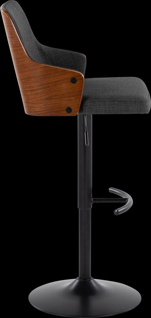 Zennia III Charcoal Adjustable Barstool, Set of 2 - Thumbnail - Image 4