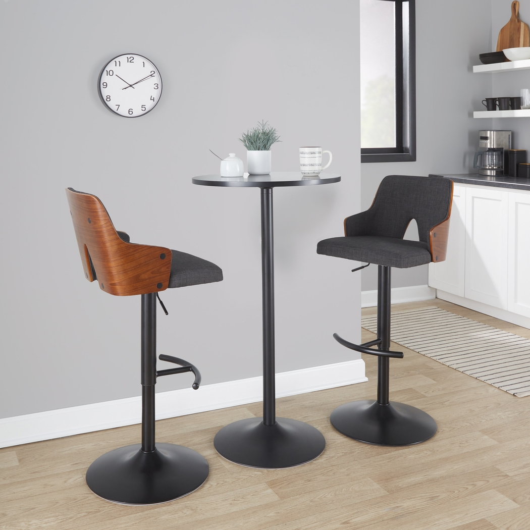 Zennia III Charcoal Adjustable Barstool, Set of 2 - Thumbnail - Image 9