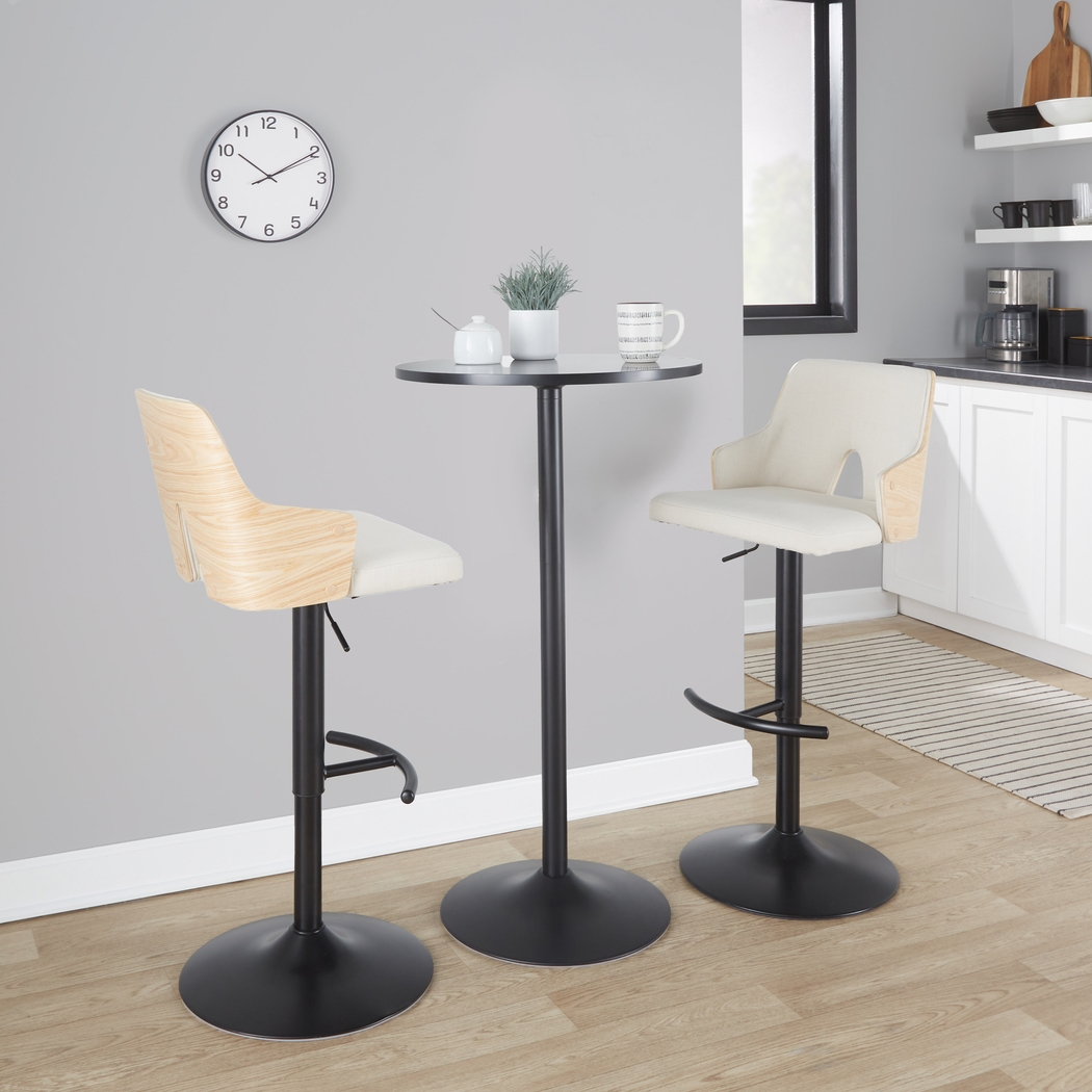 Zennia III Cream Adjustable Barstool, Set of 2 - Thumbnail - Image 2