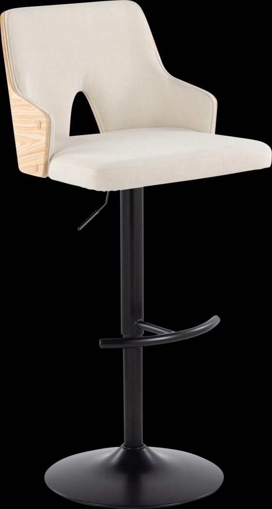 Zennia III Cream Adjustable Barstool, Set of 2 - Thumbnail - Image 3