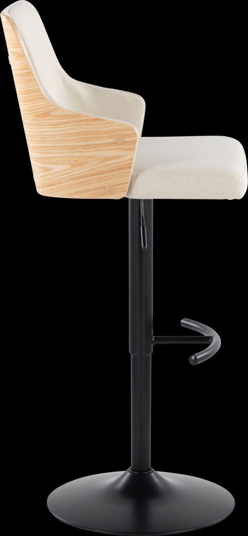 Zennia III Cream Adjustable Barstool, Set of 2 - Thumbnail - Image 4