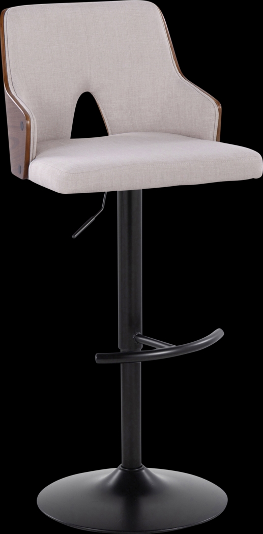 Zennia III Cream Adjustable Barstool, Set of 2 - Thumbnail - Image 3