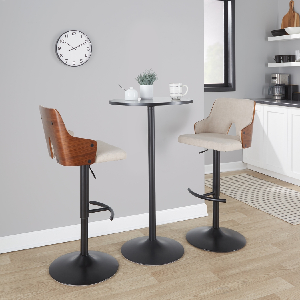 Zennia III Cream Adjustable Barstool, Set of 2 - Thumbnail - Image 9