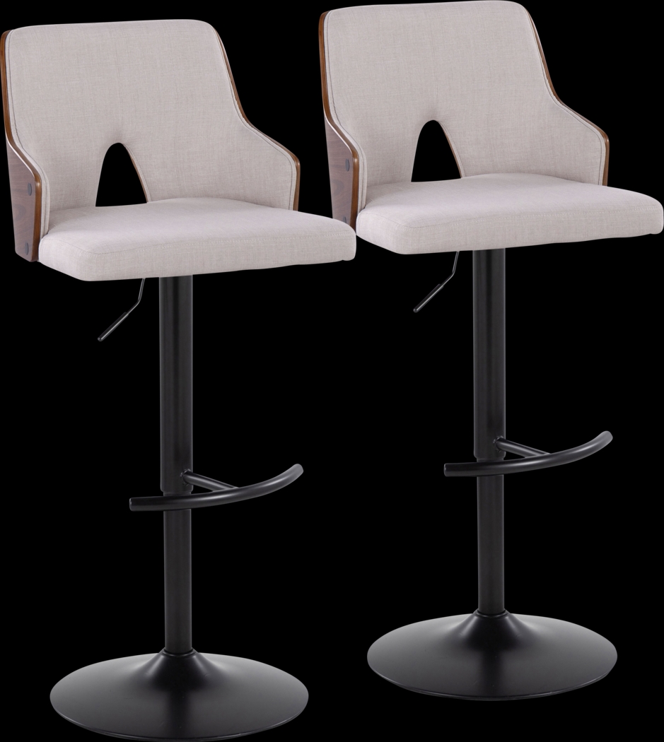 Zennia III Cream Adjustable Barstool, Set of 2 - Thumbnail - Image 1