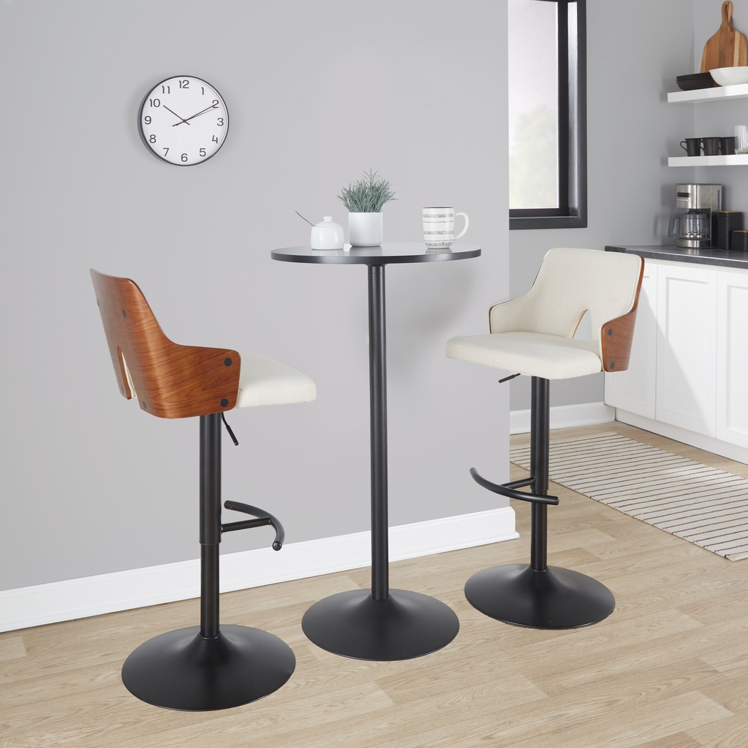 Zennia III Cream Adjustable Barstool, Set of 2 - Thumbnail - Image 2