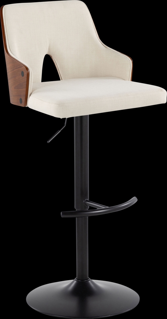 Zennia III Cream Adjustable Barstool, Set of 2 - Thumbnail - Image 3