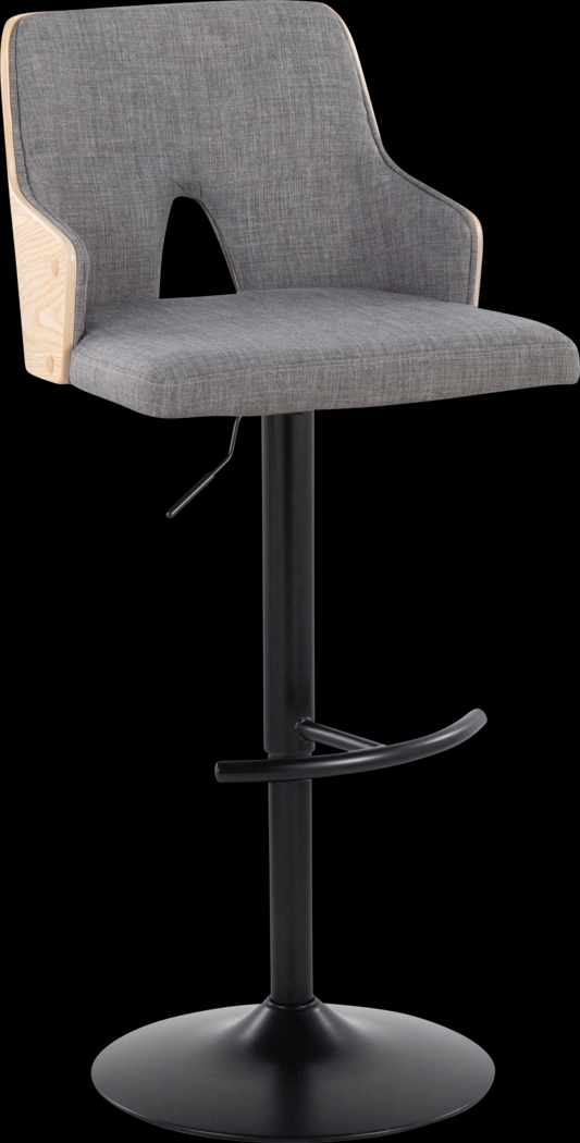 Zennia III Gray Adjustable Barstool, Set of 2 - Thumbnail - Image 3