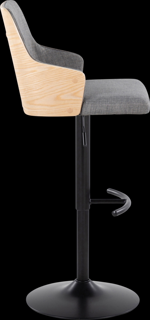 Zennia III Gray Adjustable Barstool, Set of 2 - Thumbnail - Image 4