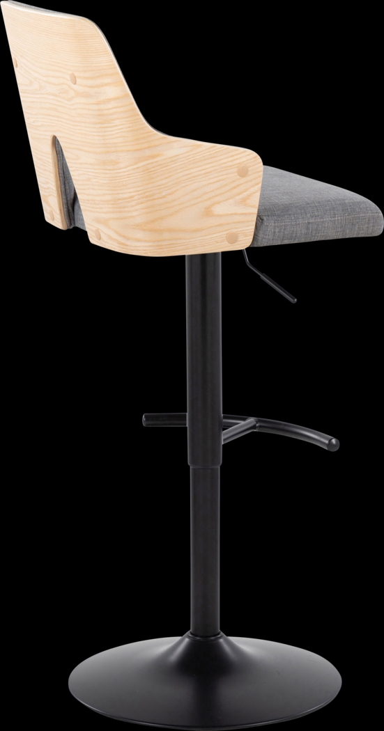 Zennia III Gray Adjustable Barstool, Set of 2 - Thumbnail - Image 5