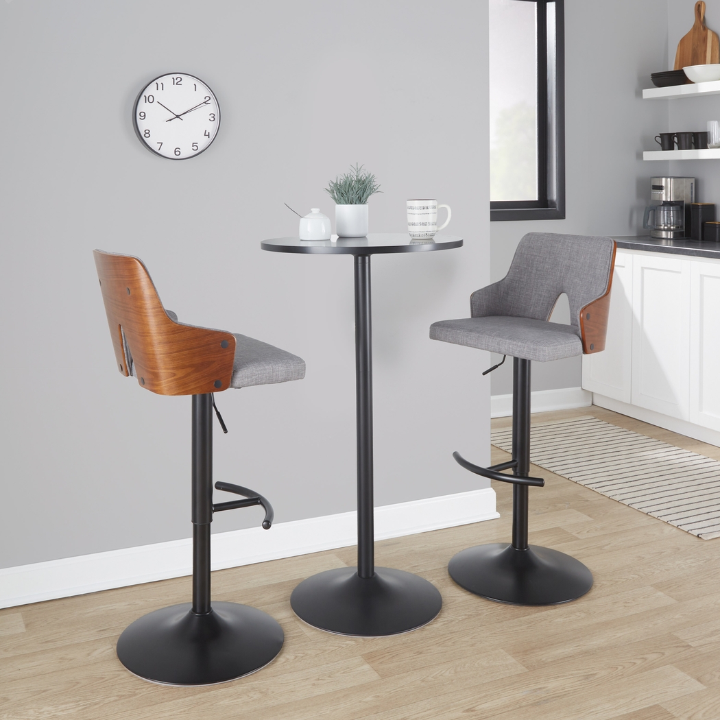 Zennia III Gray Adjustable Barstool, Set of 2 - Thumbnail - Image 2