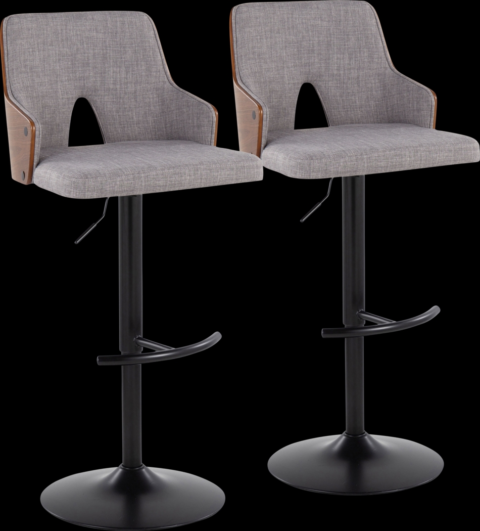 Zennia III Gray Adjustable Barstool, Set of 2 - Thumbnail - Image 1