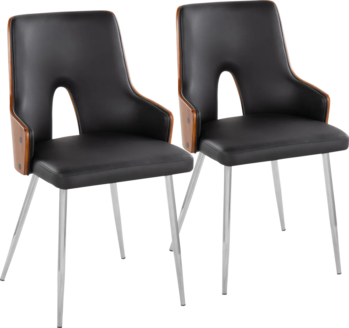 Zennia IV Black Dining Chair, Set of 2 - Thumbnail - Image 1