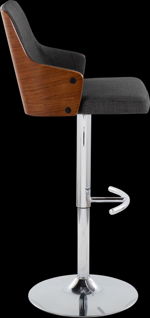 Zennia IV Charcoal Adjustable Barstool, Set of 2 - Thumbnail - Image 4