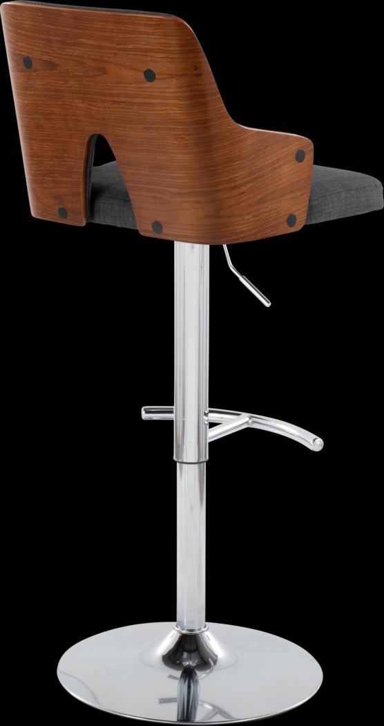 Zennia IV Charcoal Adjustable Barstool, Set of 2 - Thumbnail - Image 5