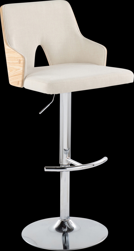 Zennia IV Cream Adjustable Barstool, Set of 2 - Thumbnail - Image 3
