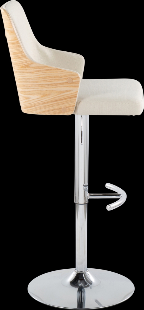 Zennia IV Cream Adjustable Barstool, Set of 2 - Thumbnail - Image 4