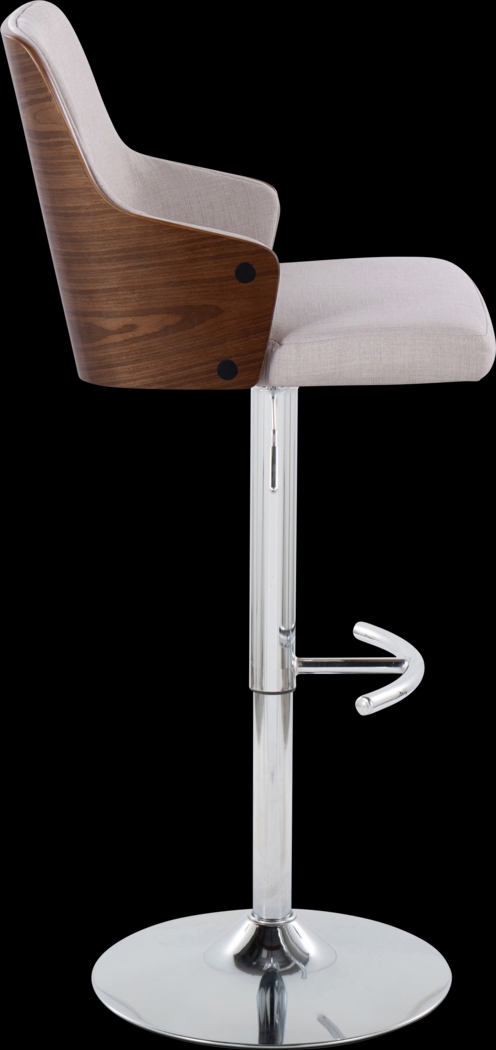 Zennia IV Cream Adjustable Barstool, Set of 2 - Thumbnail - Image 4