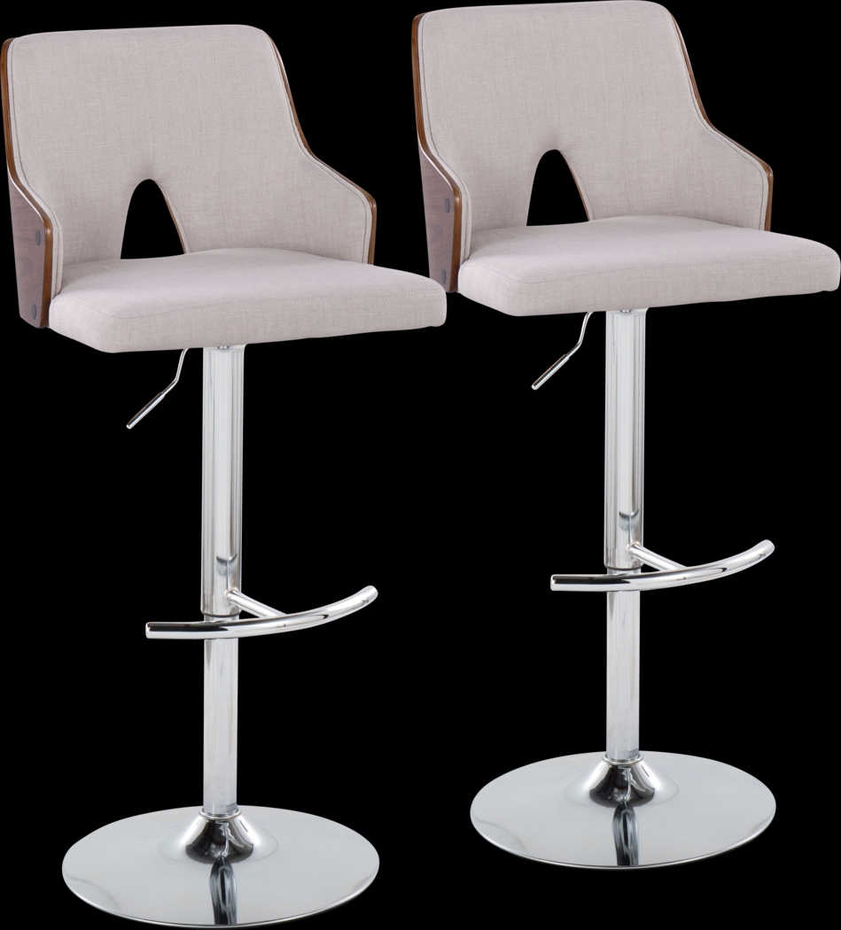 Zennia IV Cream Adjustable Barstool, Set of 2 - Thumbnail - Image 1