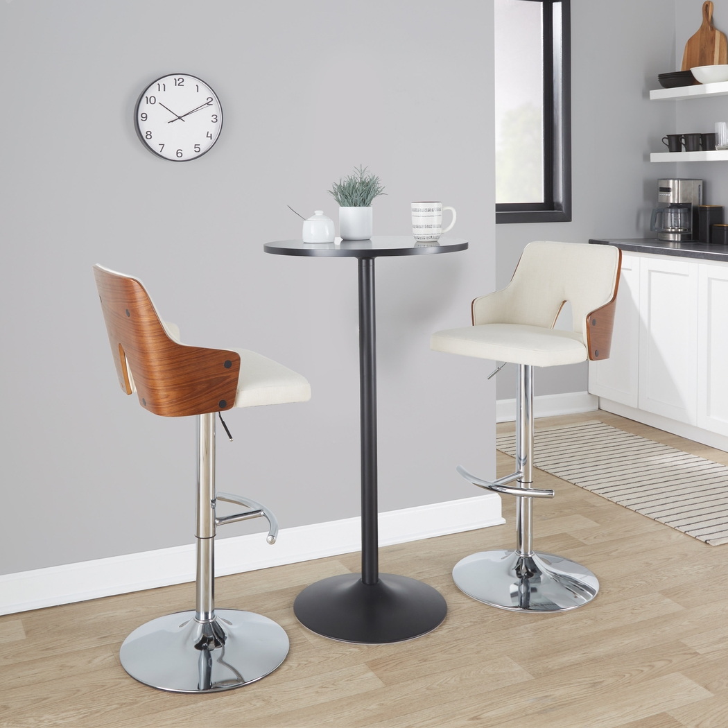 Zennia IV Cream Adjustable Barstool, Set of 2 - Thumbnail - Image 2