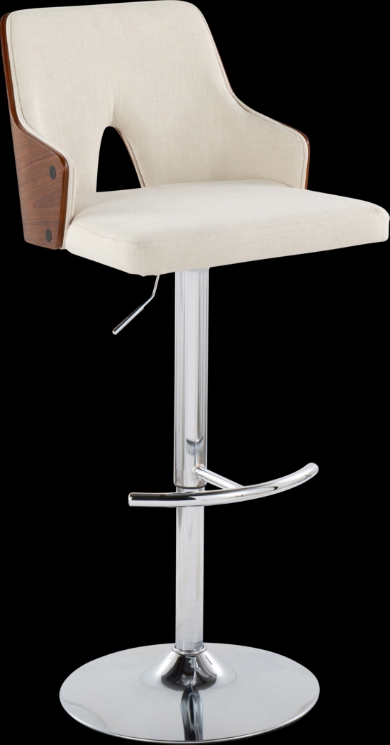 Zennia IV Cream Adjustable Barstool, Set of 2 - Thumbnail - Image 3