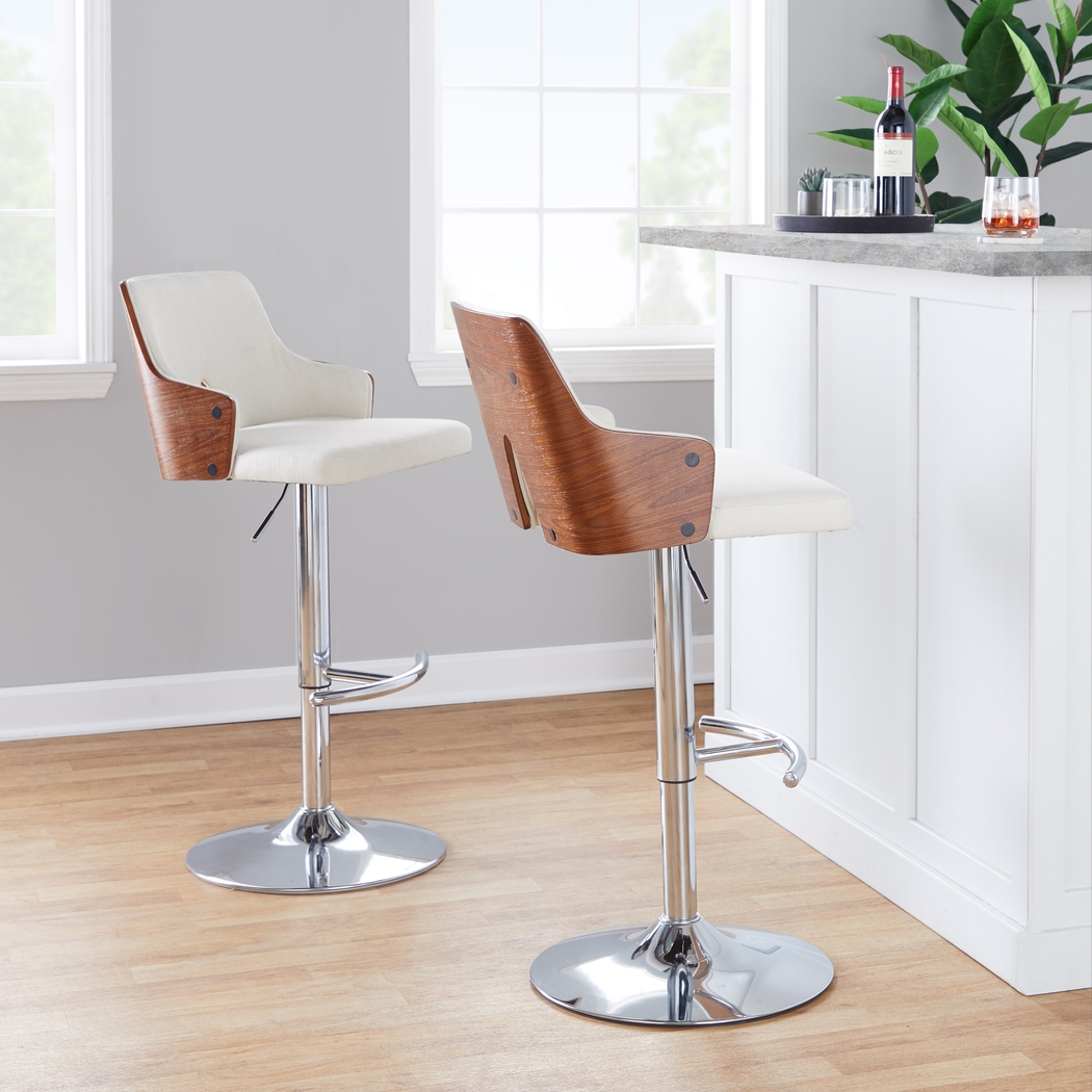 Zennia IV Cream Adjustable Barstool, Set of 2 - Thumbnail - Image 9
