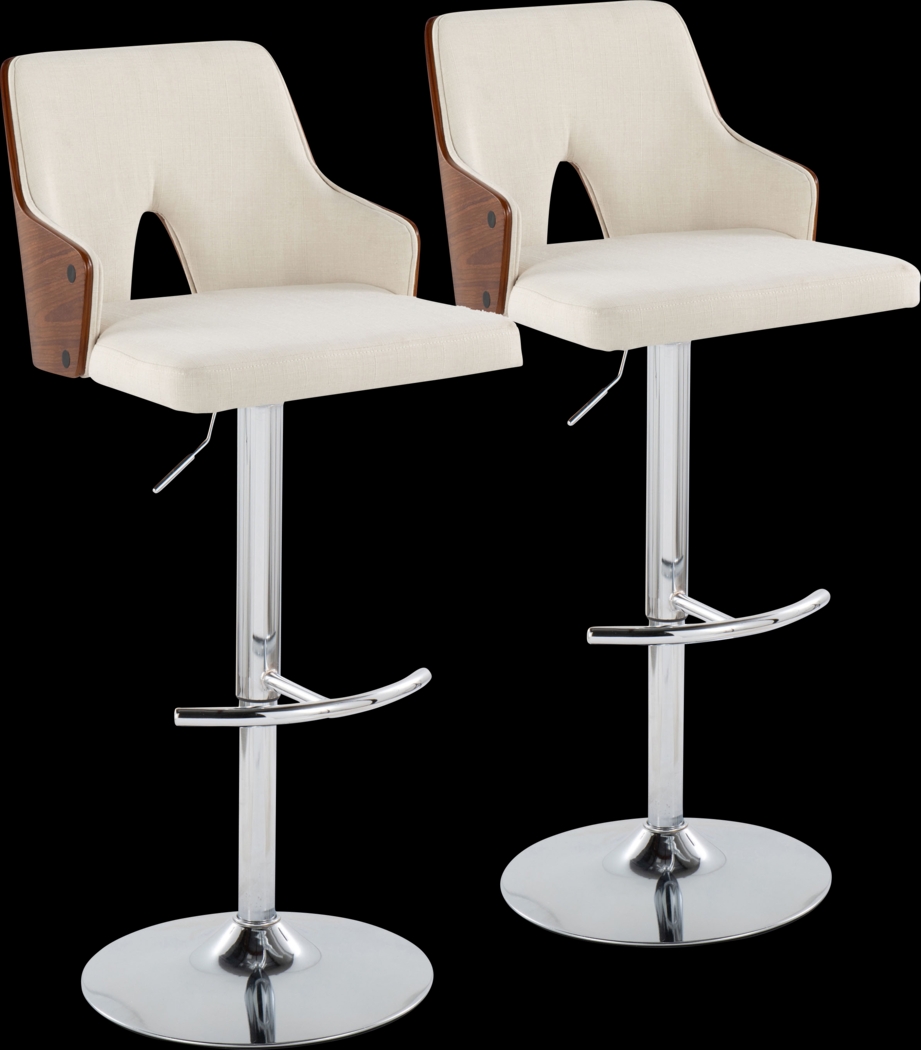 Zennia IV Cream Adjustable Barstool, Set of 2 - Thumbnail - Image 1