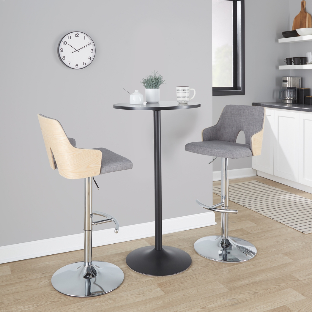 Zennia IV Gray Adjustable Barstool, Set of 2 - Thumbnail - Image 2