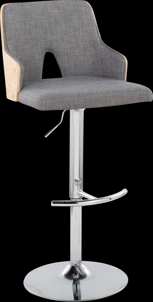 Zennia IV Gray Adjustable Barstool, Set of 2 - Thumbnail - Image 3