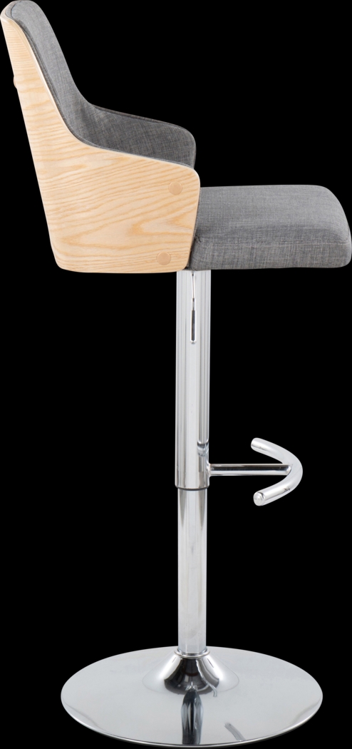 Zennia IV Gray Adjustable Barstool, Set of 2 - Thumbnail - Image 4