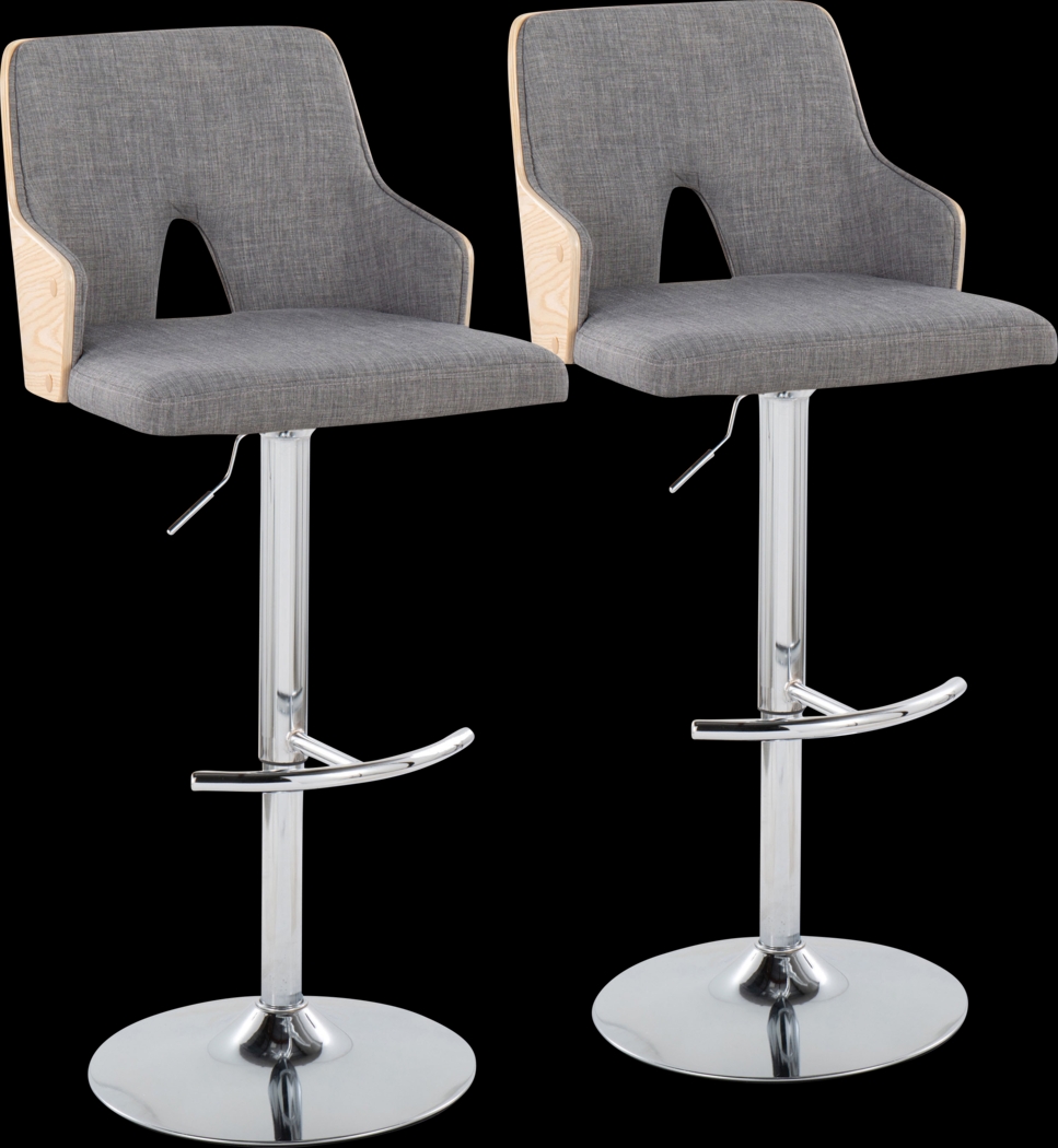 Zennia IV Gray Adjustable Barstool, Set of 2 - Thumbnail - Image 1