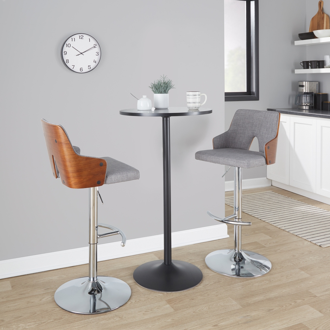 Zennia IV Gray Adjustable Barstool, Set of 2 - Thumbnail - Image 2