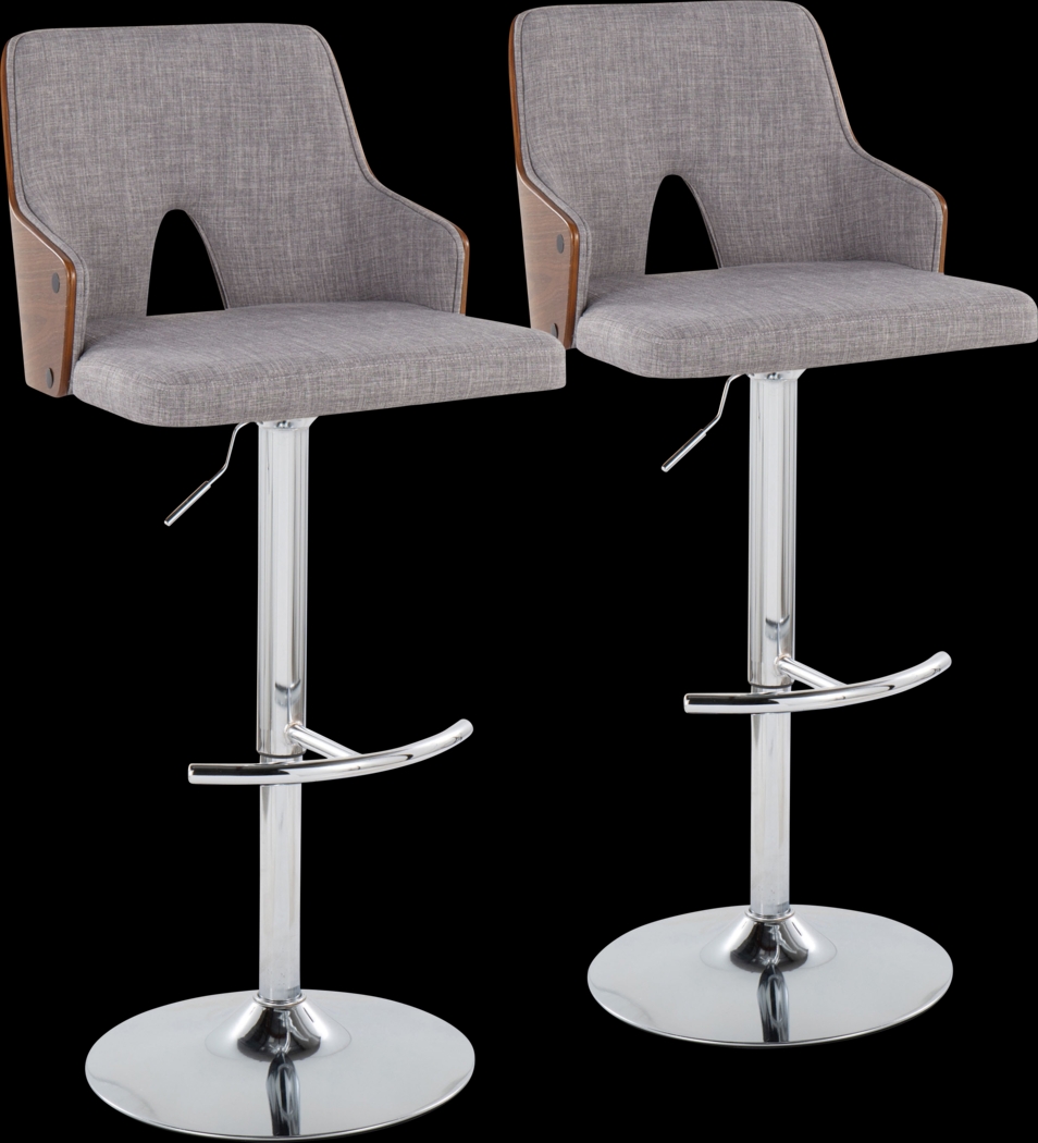 Zennia IV Gray Adjustable Barstool, Set of 2 - Thumbnail - Image 1