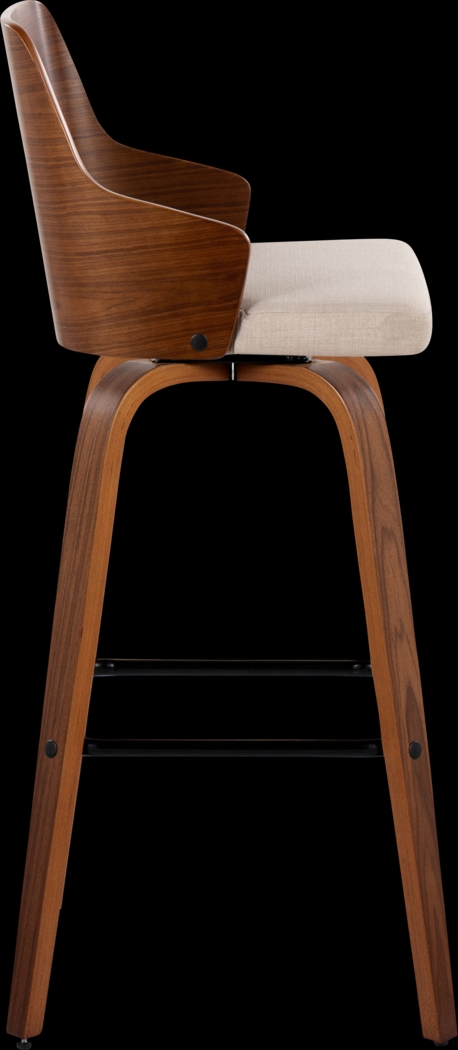 Zennia V Beige Barstool, Set of 2 - Thumbnail - Image 7