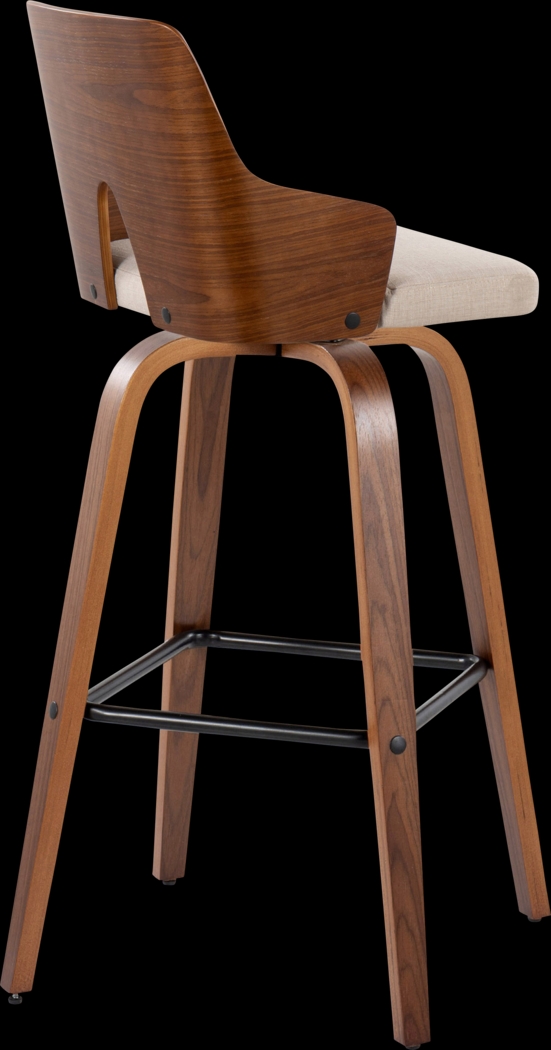 Zennia V Beige Barstool, Set of 2 - Thumbnail - Image 8