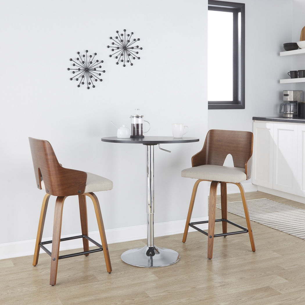 Zennia V Beige Counter Height Stool, Set of 2 - Thumbnail - Image 2