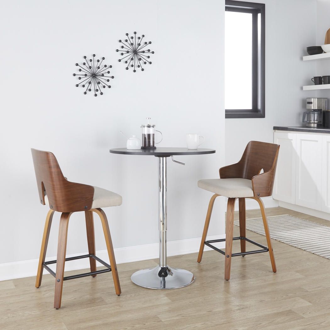 Zennia V Beige Counter Height Stool, Set of 2 - Thumbnail - Image 3