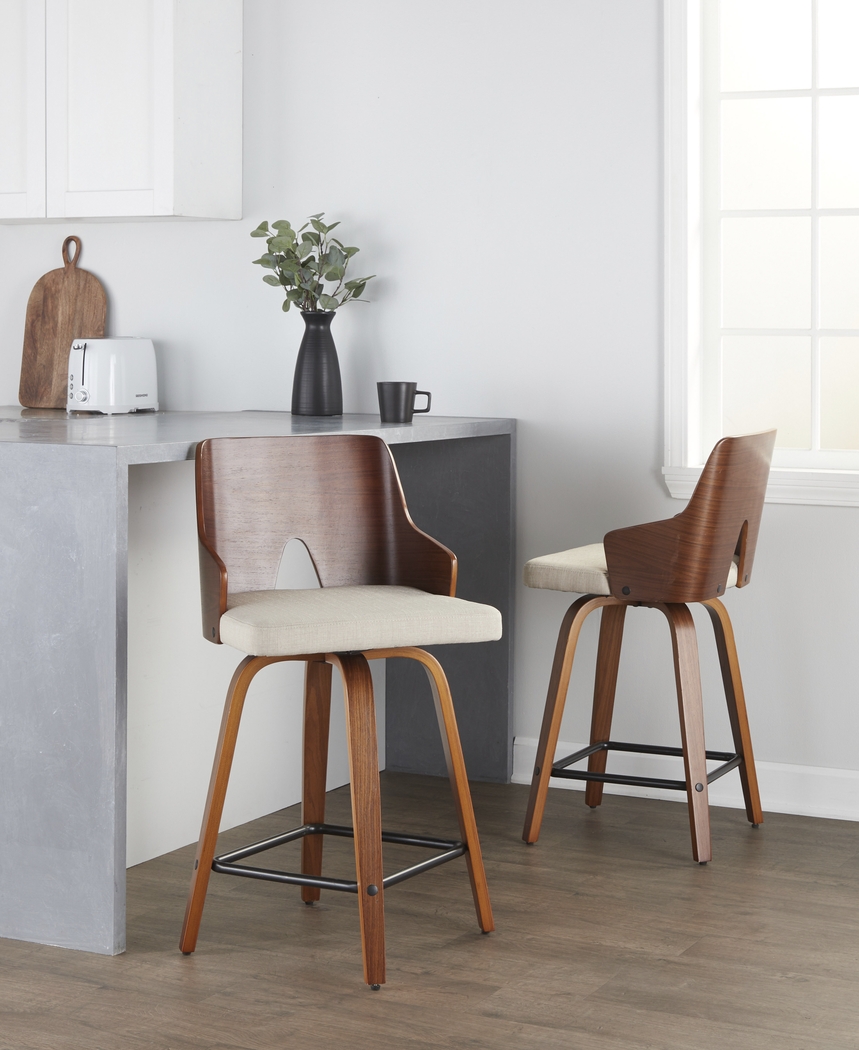 Zennia V Beige Counter Height Stool, Set of 2 - Thumbnail - Image 4