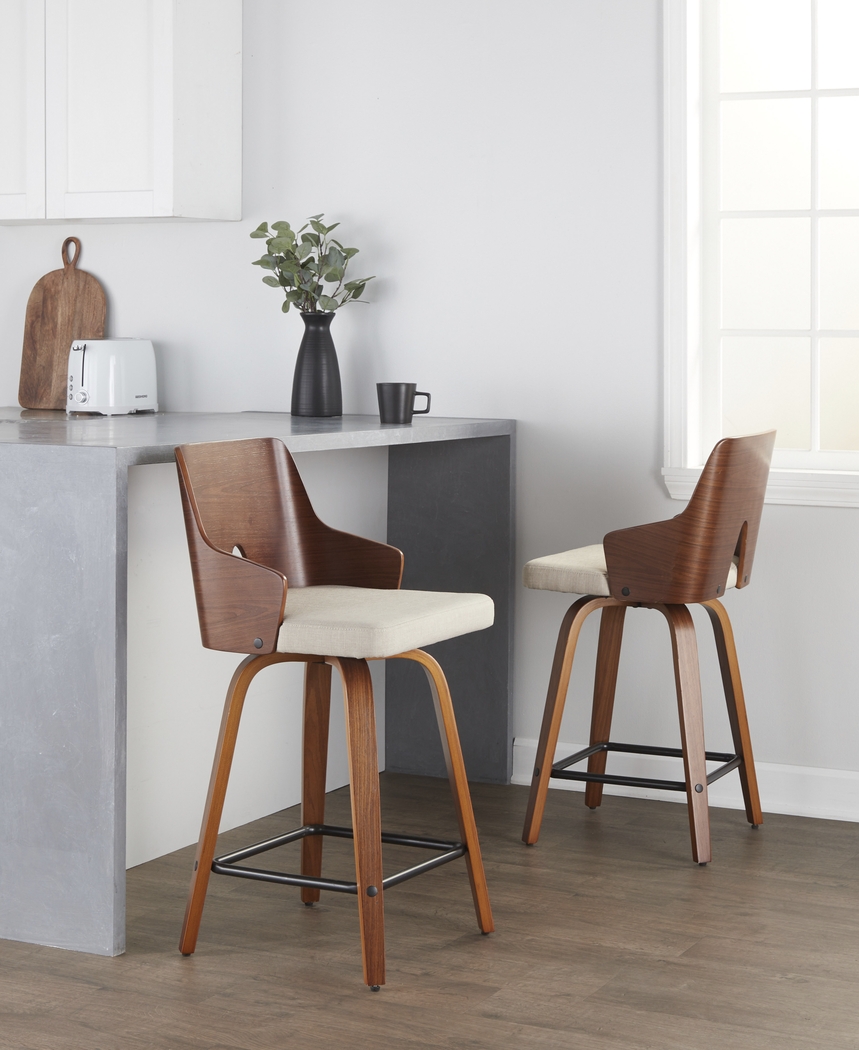 Zennia V Beige Counter Height Stool, Set of 2 - Thumbnail - Image 5