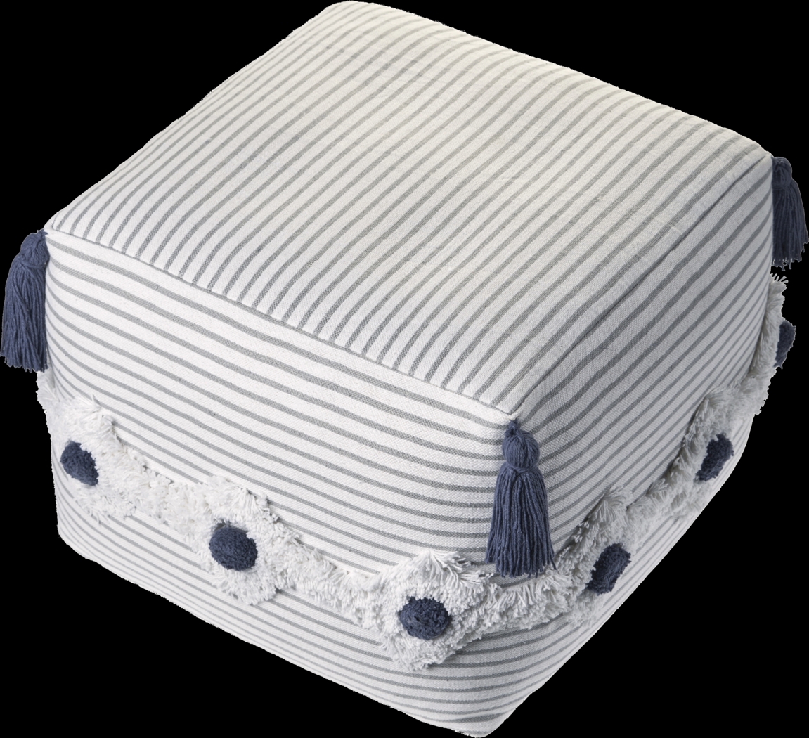 Zenole Gray/Ivory Pouf - Thumbnail - Image 4