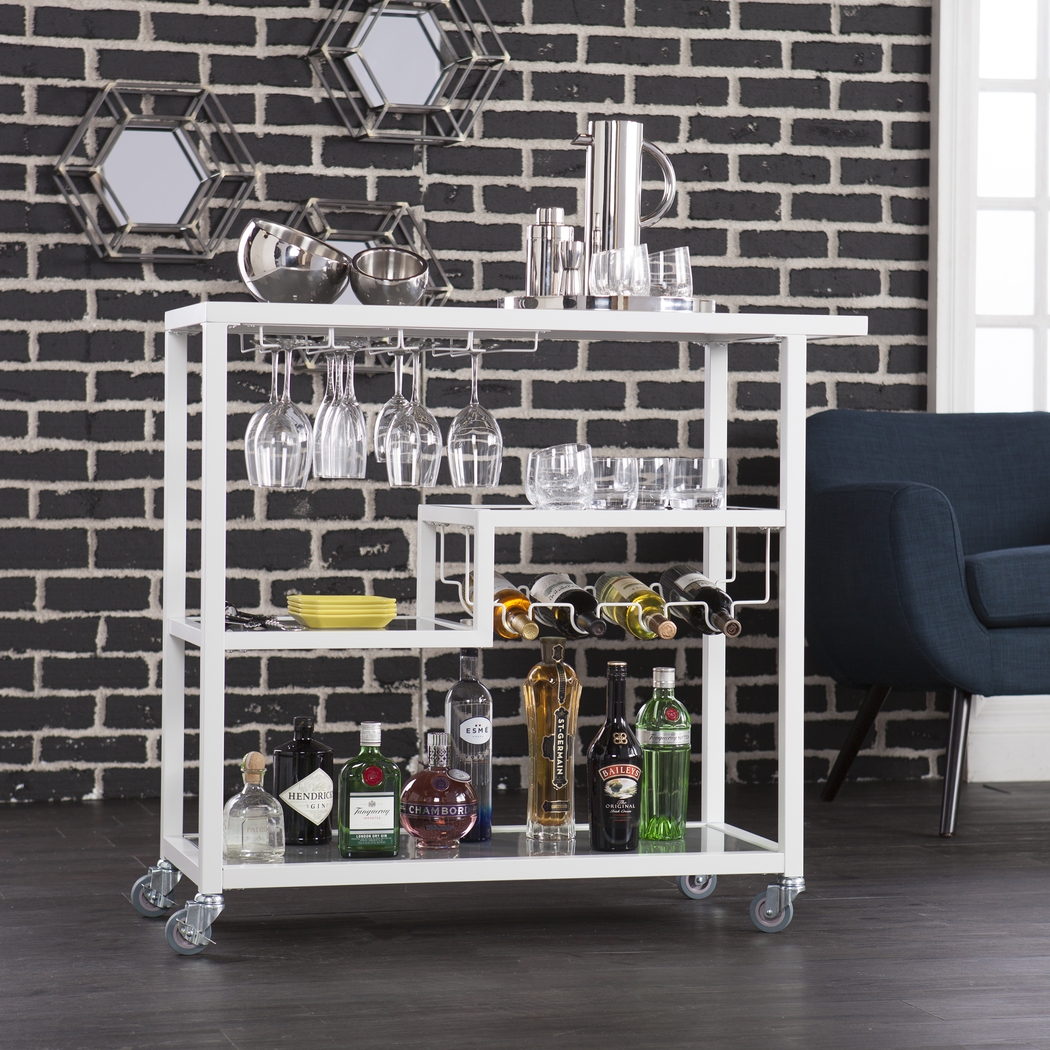 Zephs White Bar Cart - Thumbnail - Image 2
